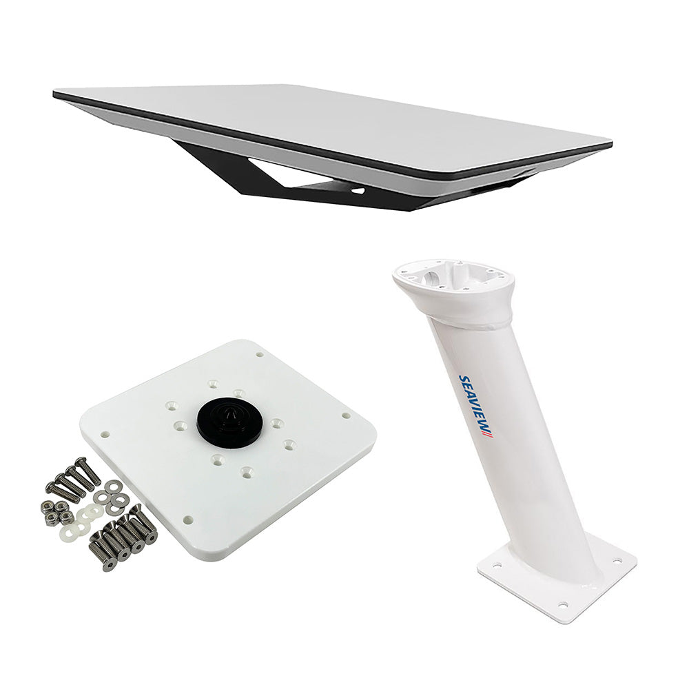 KVH Starlink Flat Panel Kit w16 Seaview Pedestal Mount ADASTLKA Starlink Top Plate Activation Service Plans Through