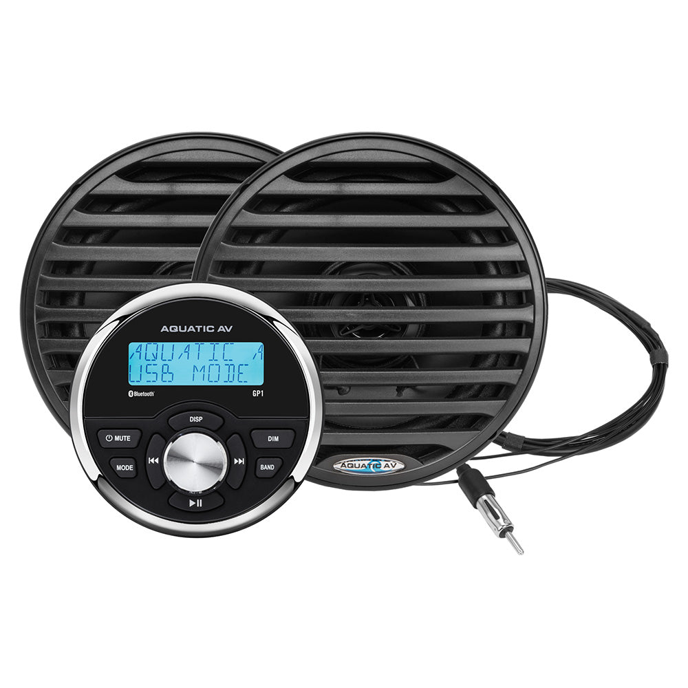 Aquatic AV GP1 Gauge Stereo Economy 65 Speakers Black Pair GP100B