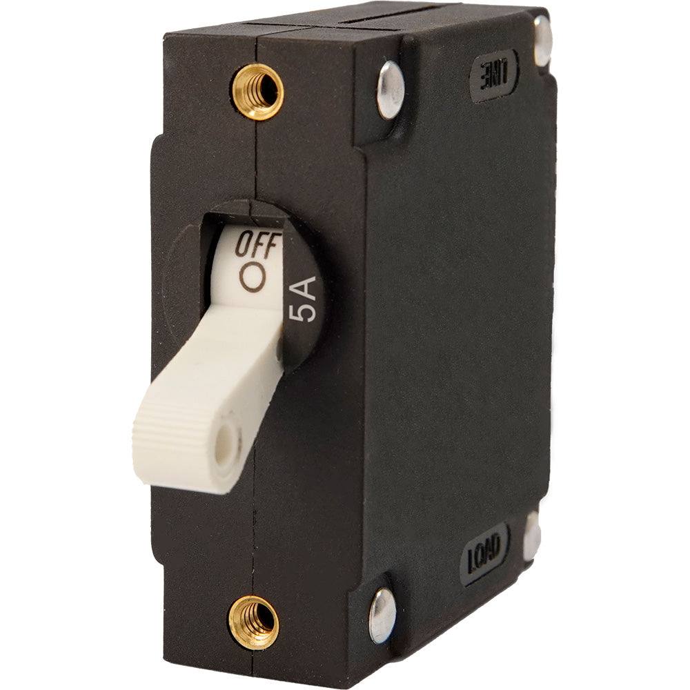 Egis A Series White Toggle Panel Mount Circuit Breaker Single Pole 5A 320105