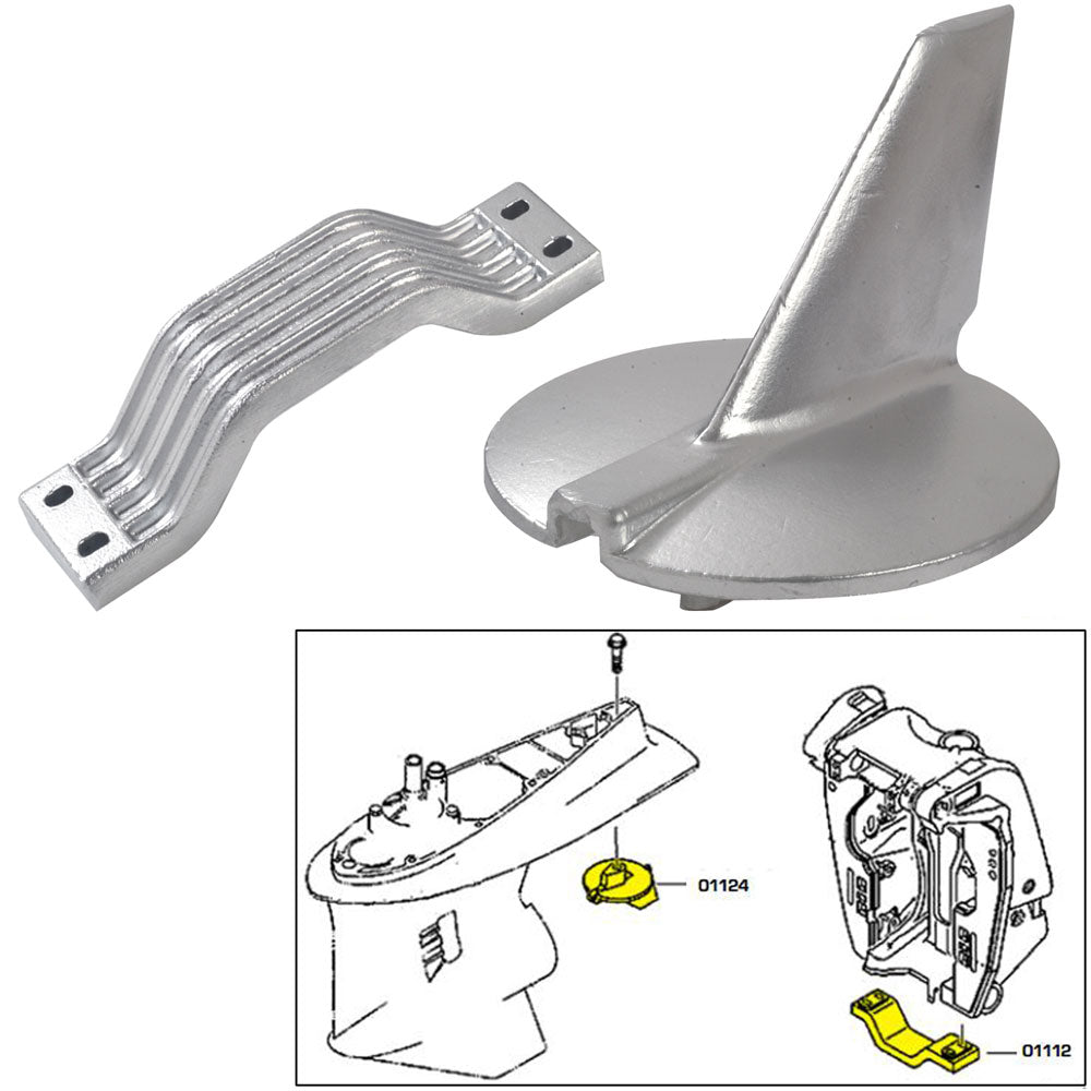 Tecnoseal Anode Kit wHardware Yamaha 200250HP Aluminum 21104AL