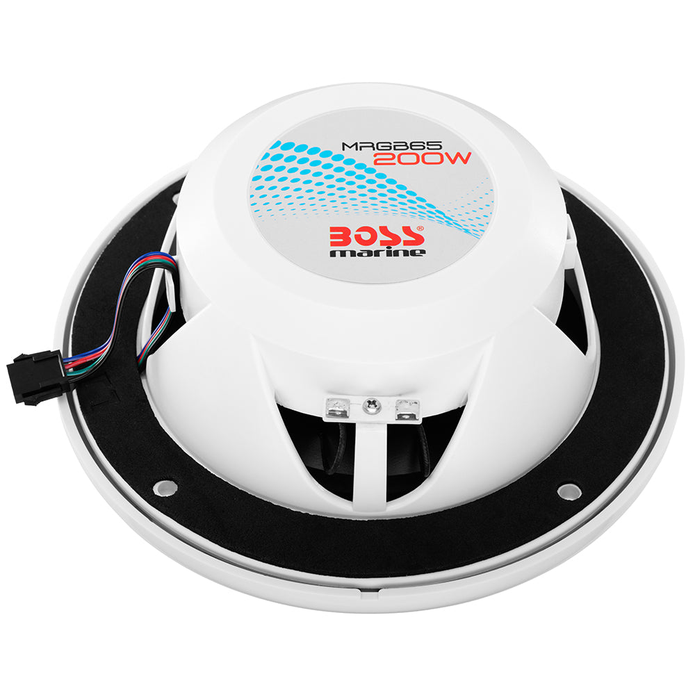 Boss Audio 65 MRGB65 Speakers wRGB Lighting White 200W MRGB65