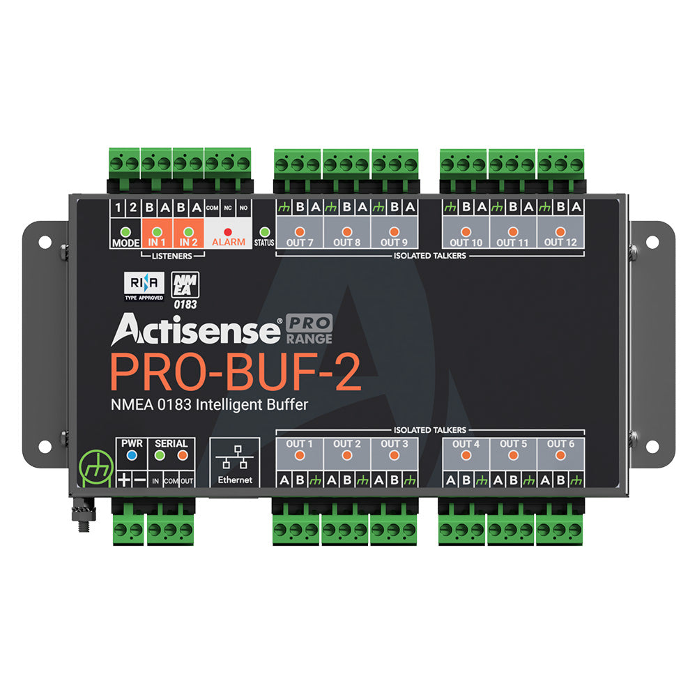 Actisense PRO NMEA 0183 Buffer 2 OPTO Inputs 12 ISODrive Outputs Serial Port Ethernet Port Pluggable Screw Terminal