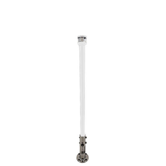 Seaview 12 Manually Folding Light Post w316 Stainless Steel Base  LTBLED12C5 Navigation Light  White SVMHB112LEDSSW
