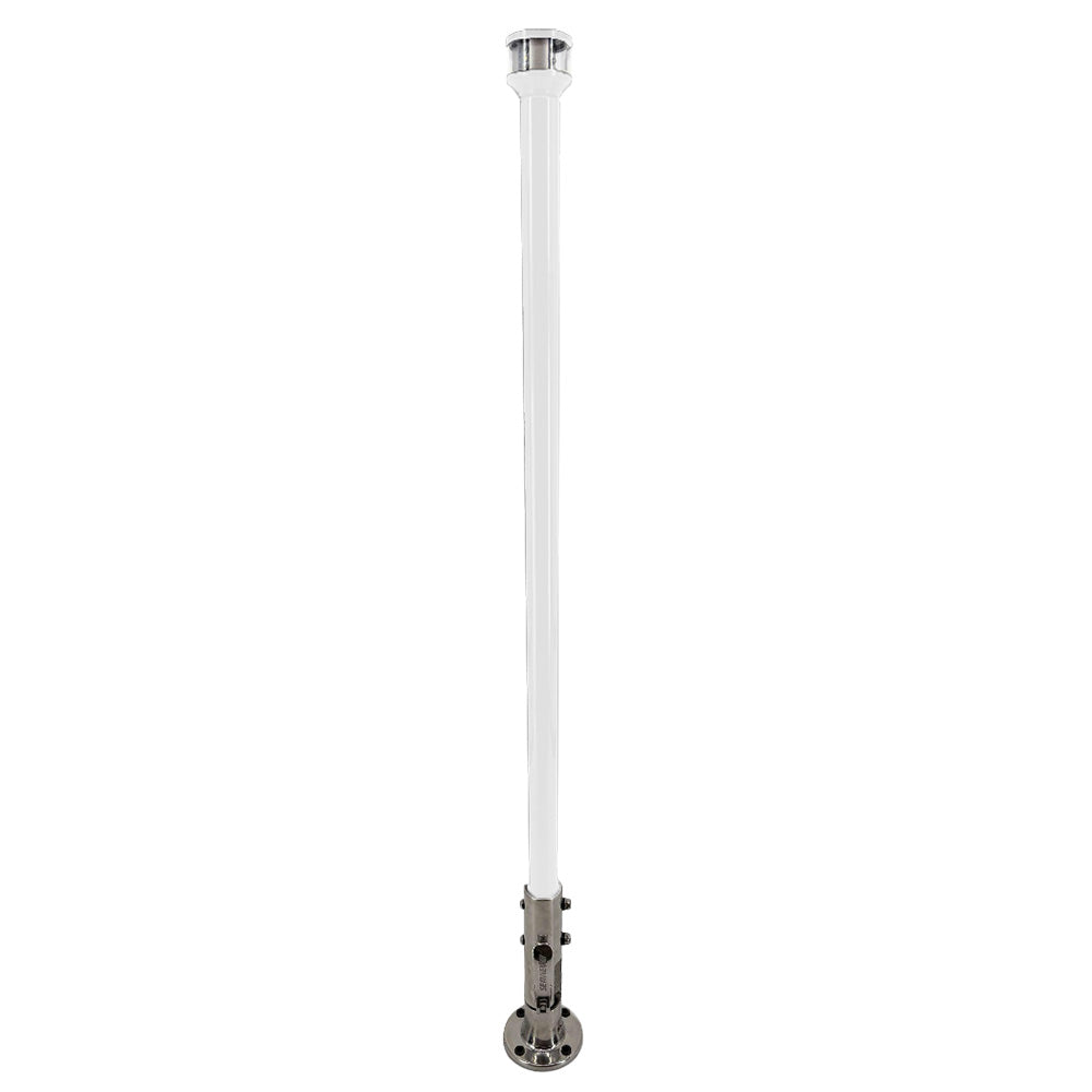 Seaview 36 Manually Folding Light Post w316 Stainless Steel Base  LTBLED12C5 Navigation Light  White SVMHB136LEDSSW