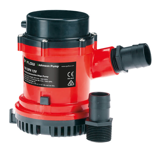 Johnson Pump 1600 GPH Bilge Pump 118 Hose 12V 1600400