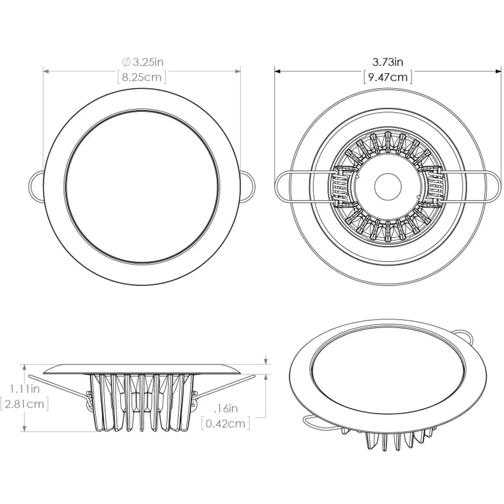 Lumitec Mirage  Flush Mount Down Light  Glass FinishPolished SS  4Color RedBluePurple Non Dimming wWhite Dimming 113110